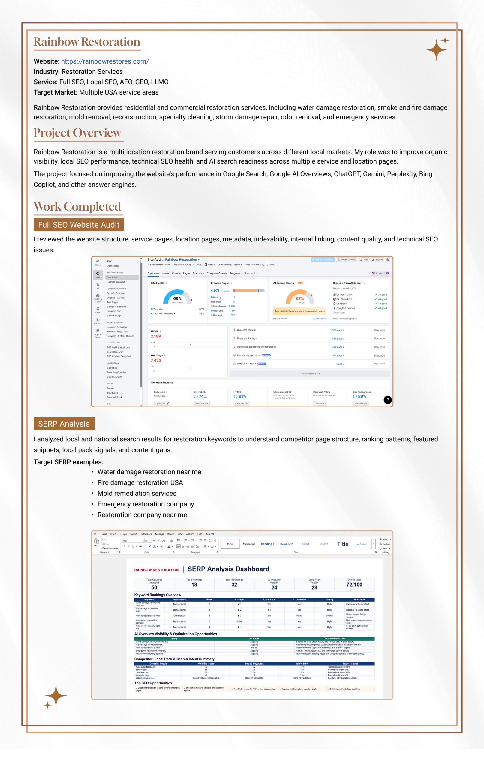 SEO, AEO, GEO & LLMO Case Study | Page 1